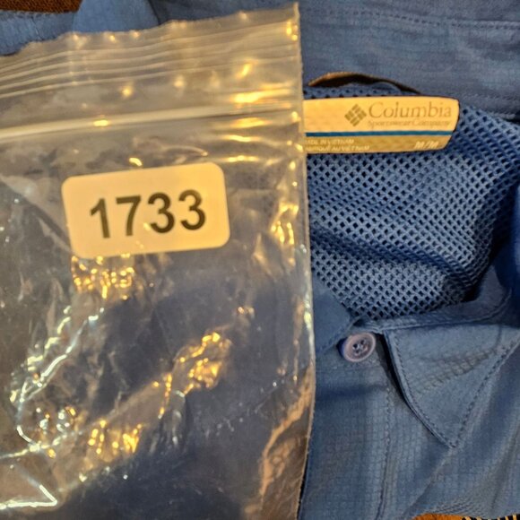 Columbia Mens L Blue PFG Bahama II Long Sleeve Shirt Vented Fishing Outdoor - Picture 14 of 14